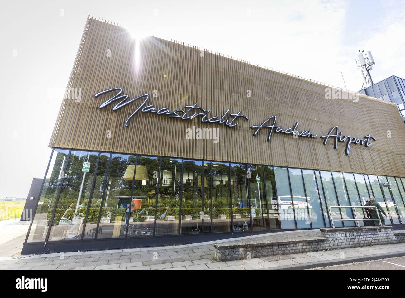 2022-05-31 10:50:39 MAASTRICHT - Exterior of Maastricht Aachen Airport. The provincial government of Limburg leaves the decision about the future of Maastricht Aachen Airport entirely to the Provincial Council. ANP MARCEL VAN HOORN netherlands out - belgium out Stock Photo