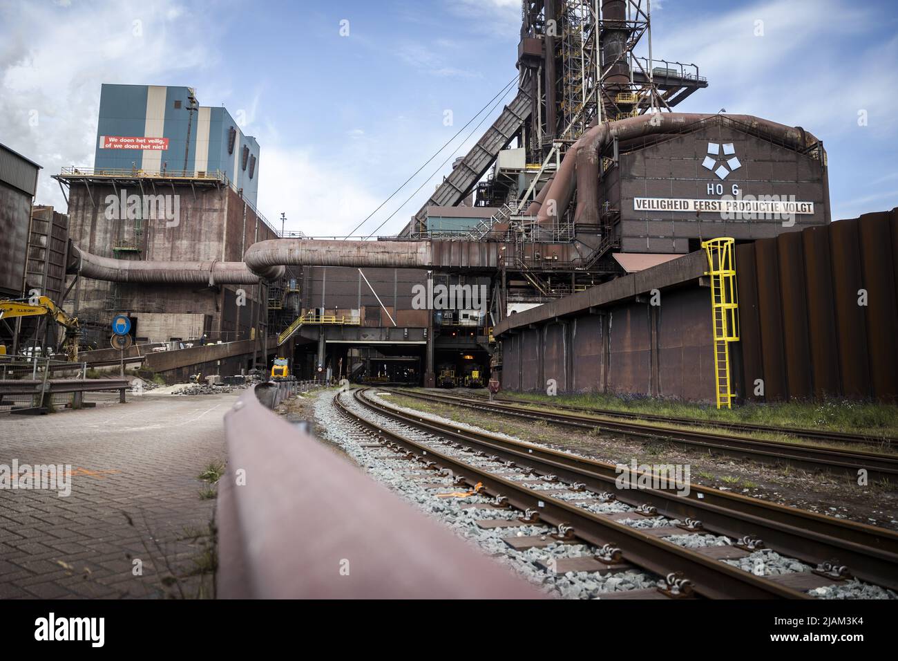 Ijmuiden - Campingsite with Tata Steel Blast-Furnaces on Background photo &  image