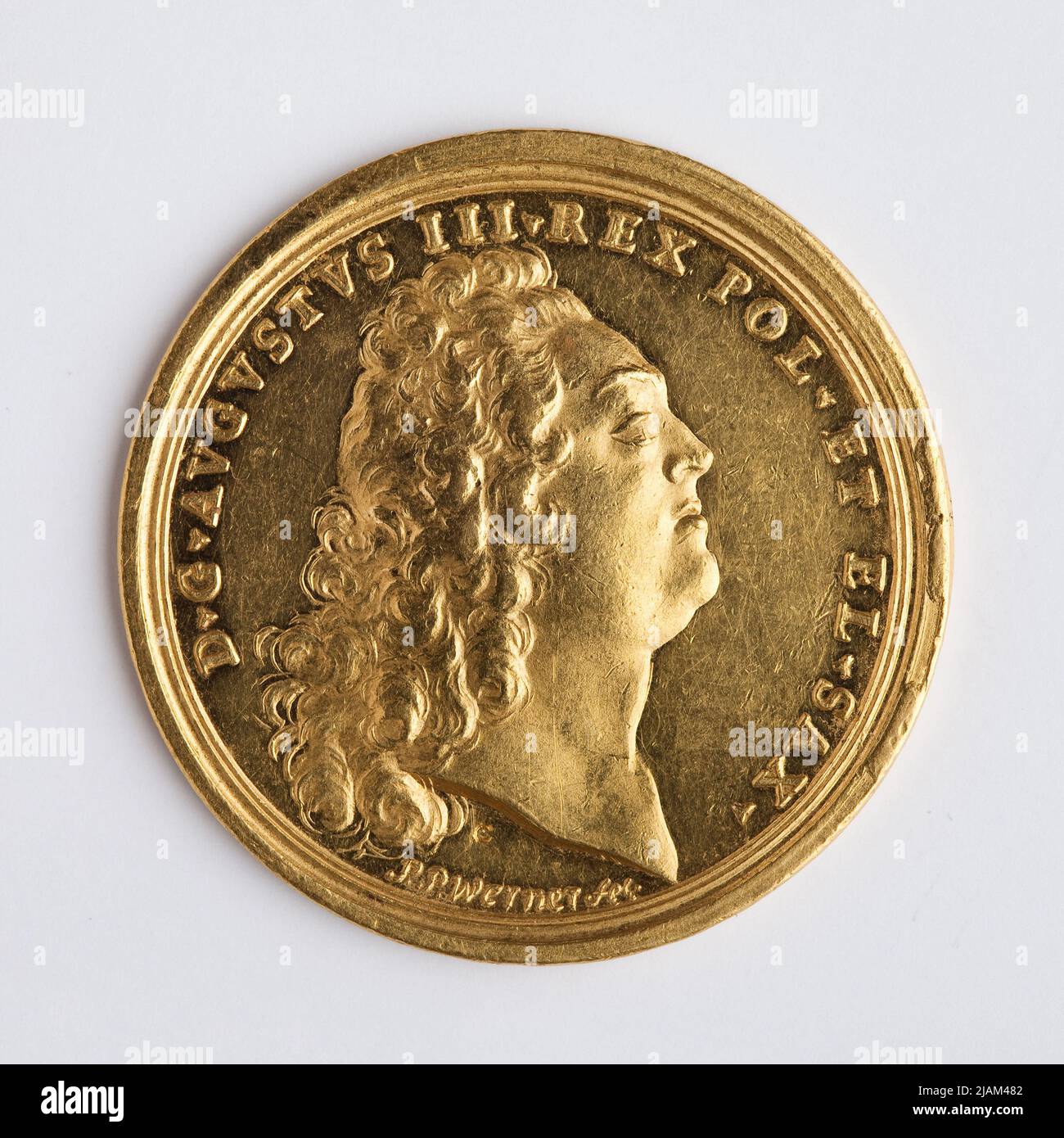 Augustus III (Frederick Augustus II) (1733–1763), Elector of Saxony, the King of Poland election medal Werner, Peter Paul (1689 1771) Stock Photo