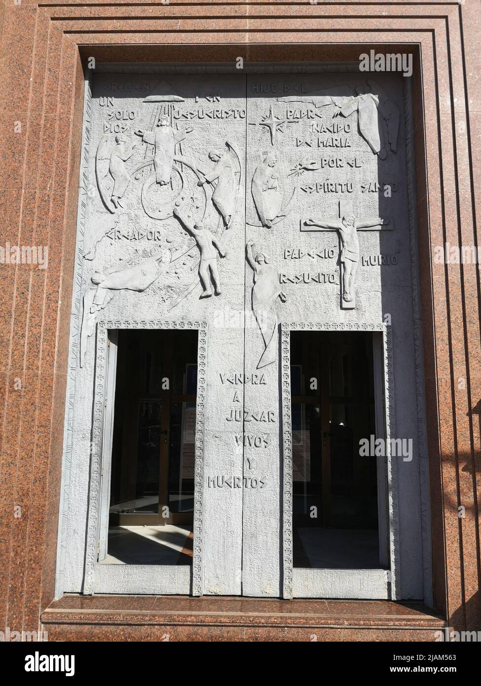 Entrance to the Church of Nuestra Senora del Rosario in Fuengirola, Malaga province, Spain. Stock Photo