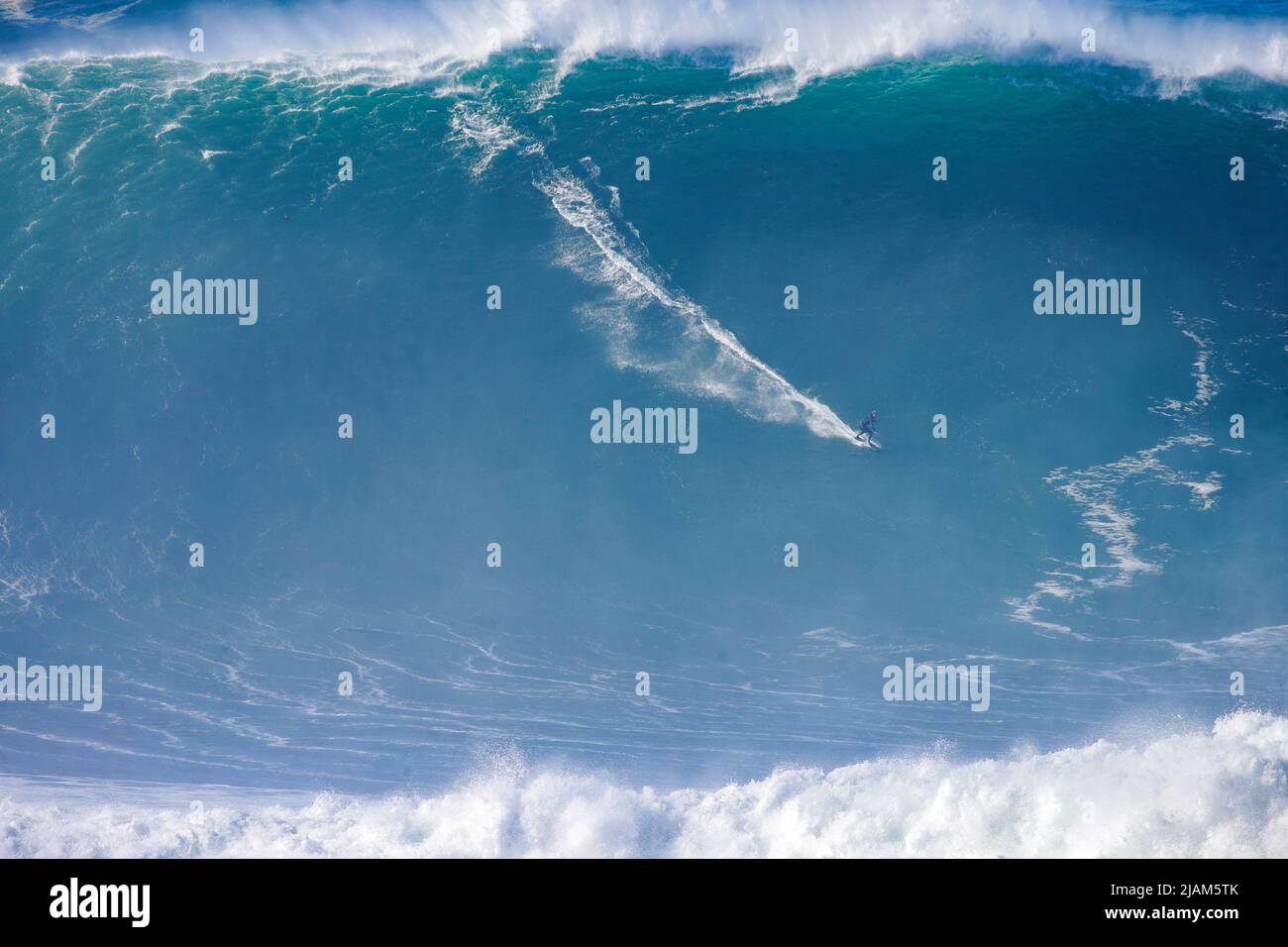 A new world record title has been officially recognized and awarded on May 25, 2022 to the German big wave surfer Sebastian Steudtner, who became the Stock Photo