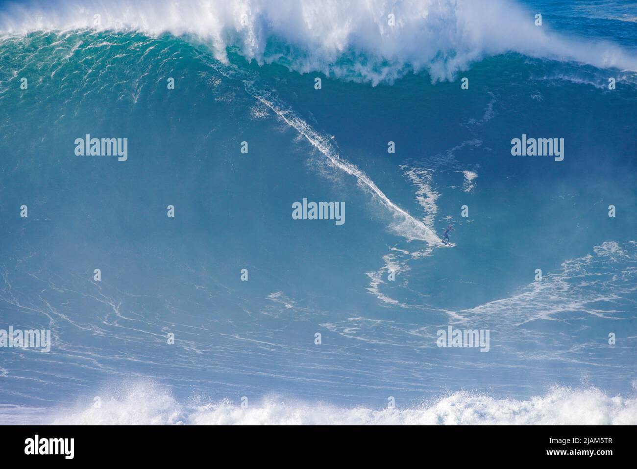 A new world record title has been officially recognized and awarded on May 25, 2022 to the German big wave surfer Sebastian Steudtner, who became the Stock Photo