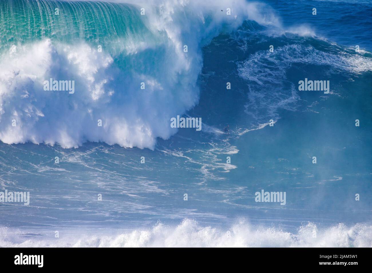 A new world record title has been officially recognized and awarded on May 25, 2022 to the German big wave surfer Sebastian Steudtner, who became the Stock Photo