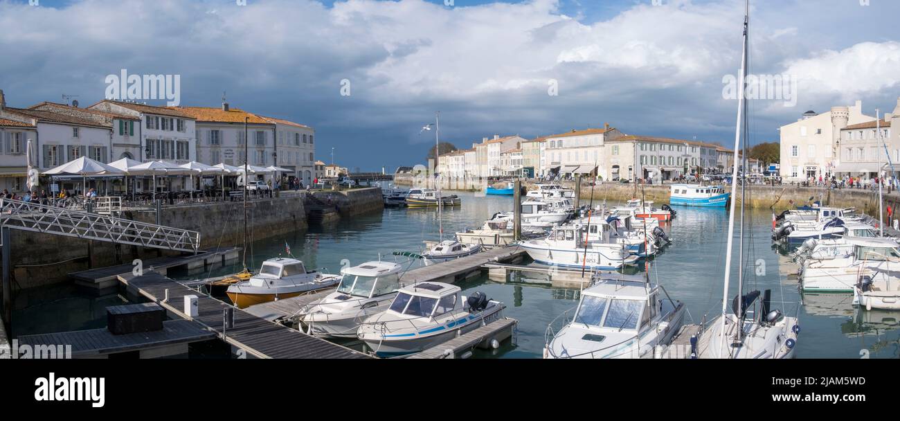 The harbour at Port de Saint-Martin-de-Ré, Ile de Re in the west of France Stock Photo