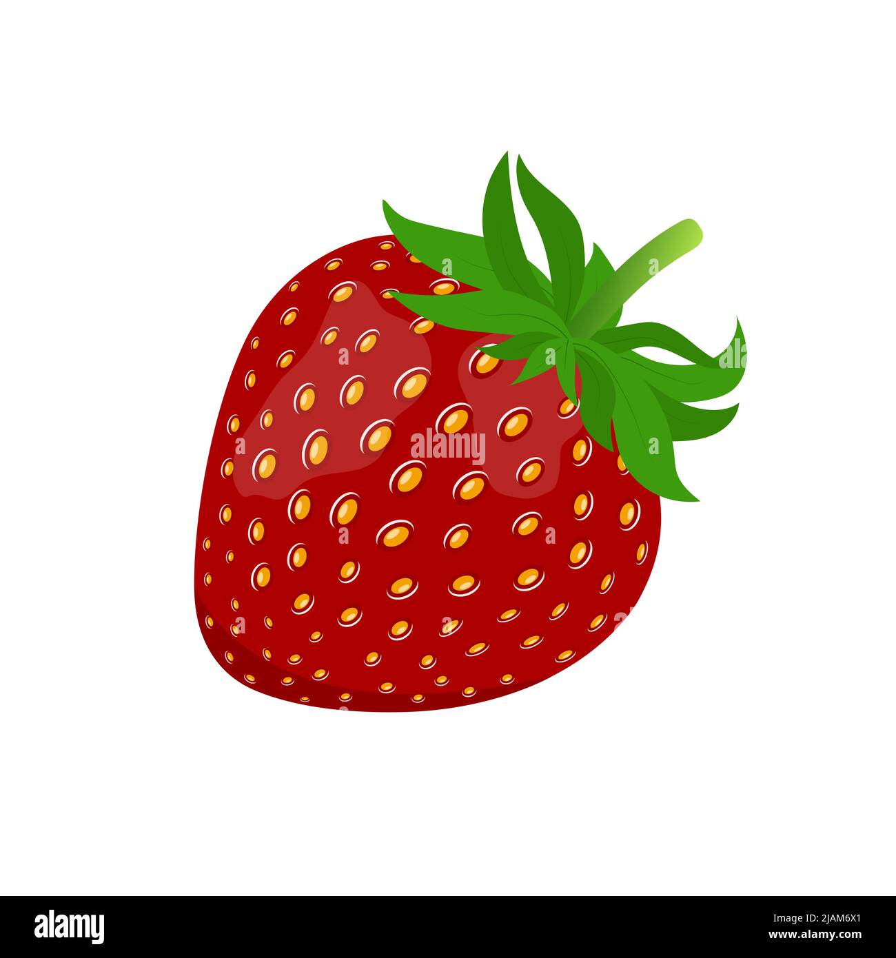 Strawberry, flat style vector illustration isolated on white background