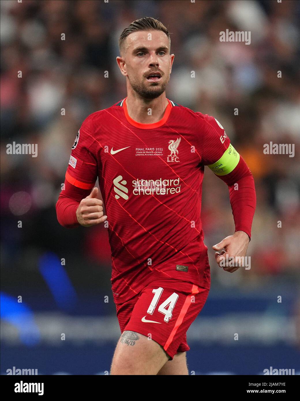 Jordan Henderson of Liverpool FC during the UEFA Champions League Final match between Liverpool FC and Real Madrid played at Stade de France on May 28, 2022 in Paris, France. (Photo by Magma) Stock Photo