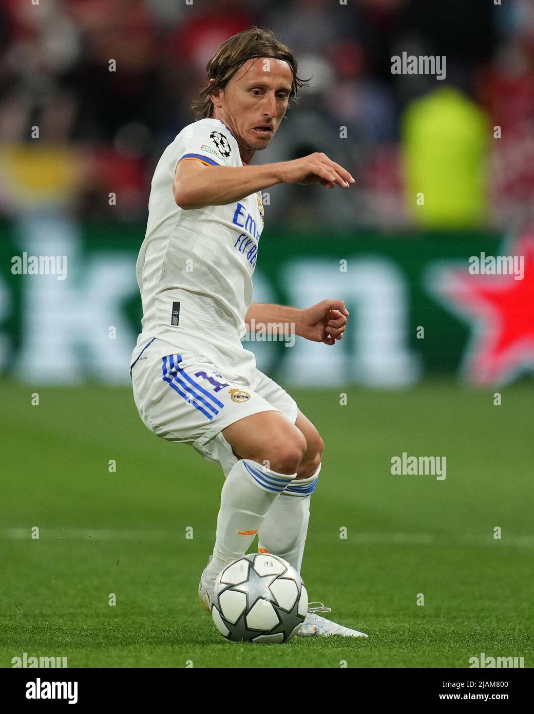 Luka Modric of Real Madrid during the UEFA Champions League Final match between Liverpool FC and Real Madrid played at Stade de France on May 28, 2022 in Paris, France. (Photo by Magma) Stock Photo