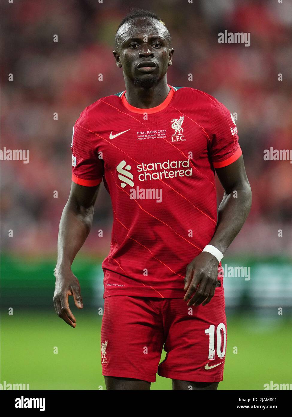 Sadio Mane of Liverpool FC during the UEFA Champions League Final match between Liverpool FC and Real Madrid played at Stade de France on May 28, 2022 in Paris, France. (Photo by Magma) Stock Photo