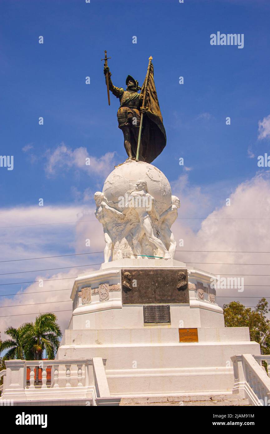 Statue of Vasco Nunez de Balboa, a Spanish explorer, governor, and conquistador. in Balboa Park Panama City. Vasco Núñez de Balboa (c. 1475 – around J Stock Photo