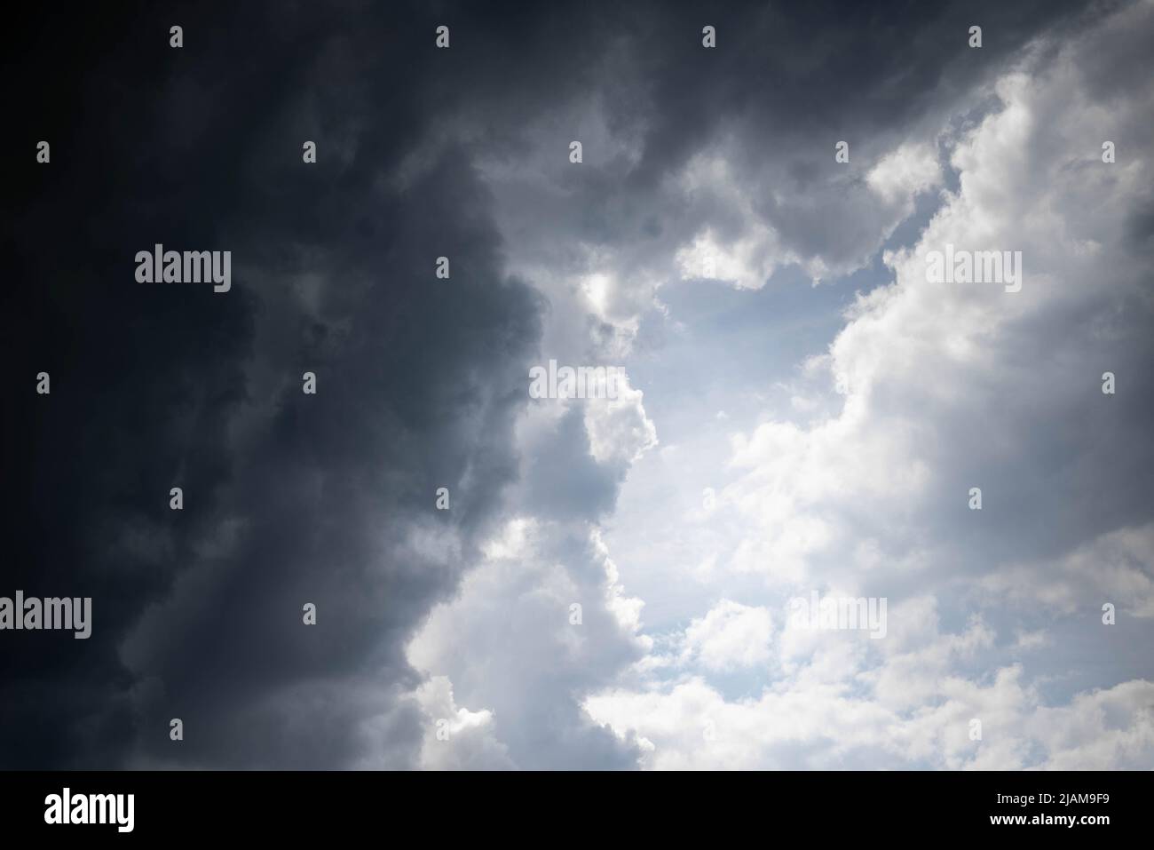 Black and White clouds - Battle of good and evil and the gods concept idea Stock Photo