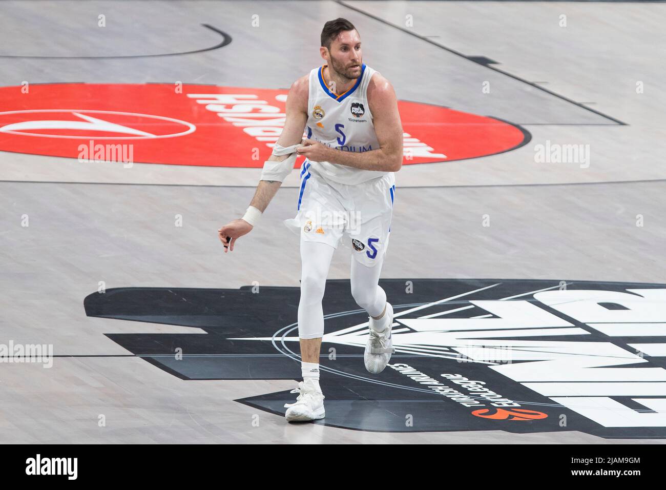 Belgrade, Serbia, 19th May 2022. Rudy Fernandez of Real Madrid reacts