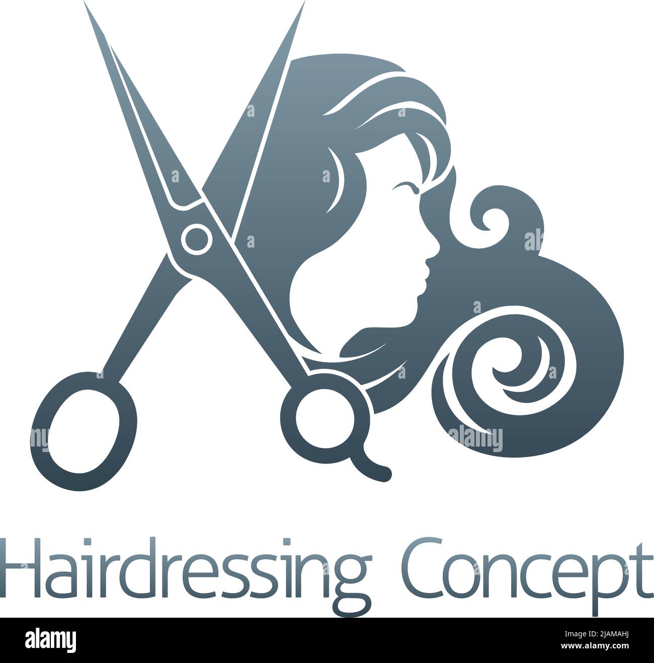 Woman Silhouette Hairdresser Hair Salon Icon Stock Vector