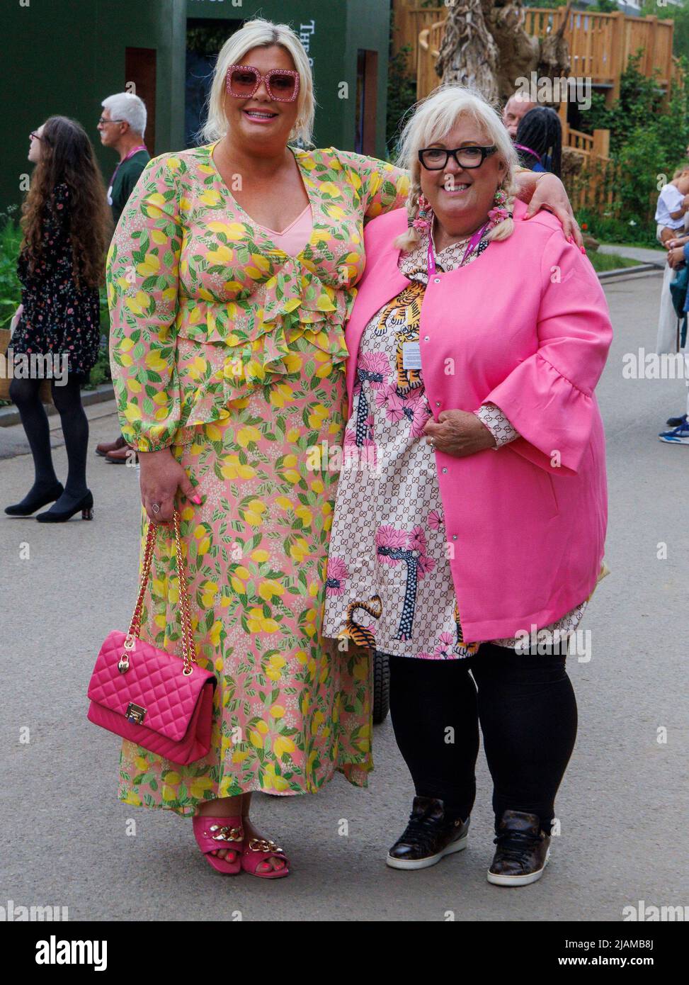 Gemma Collins at the RHS Chelsea Flower Show with her motherJoan Collins. Stock Photo