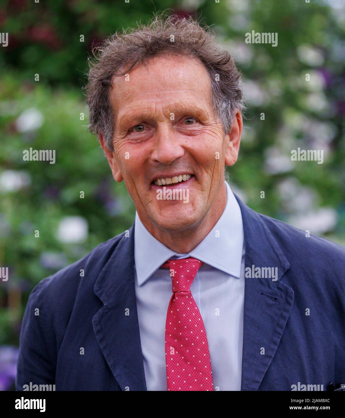Monty Don, Horticulturalist, broadcaster and writer, at the RHS Chelsea flower show. He presents Gardeners World. Stock Photo