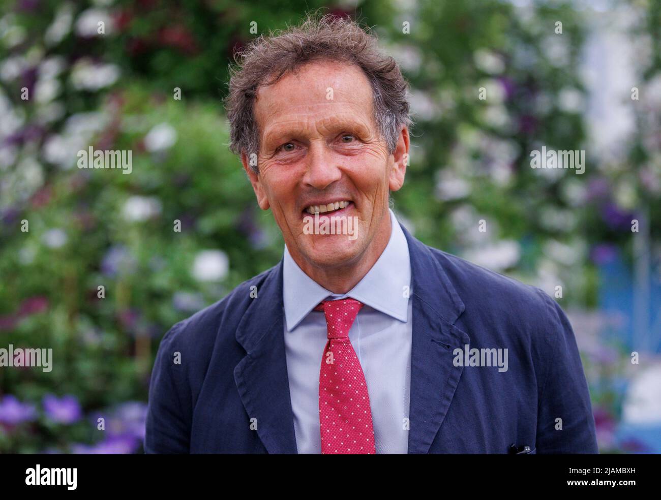 Monty Don, Horticulturalist, broadcaster and writer, at the RHS Chelsea flower show. He presents Gardeners World. Stock Photo