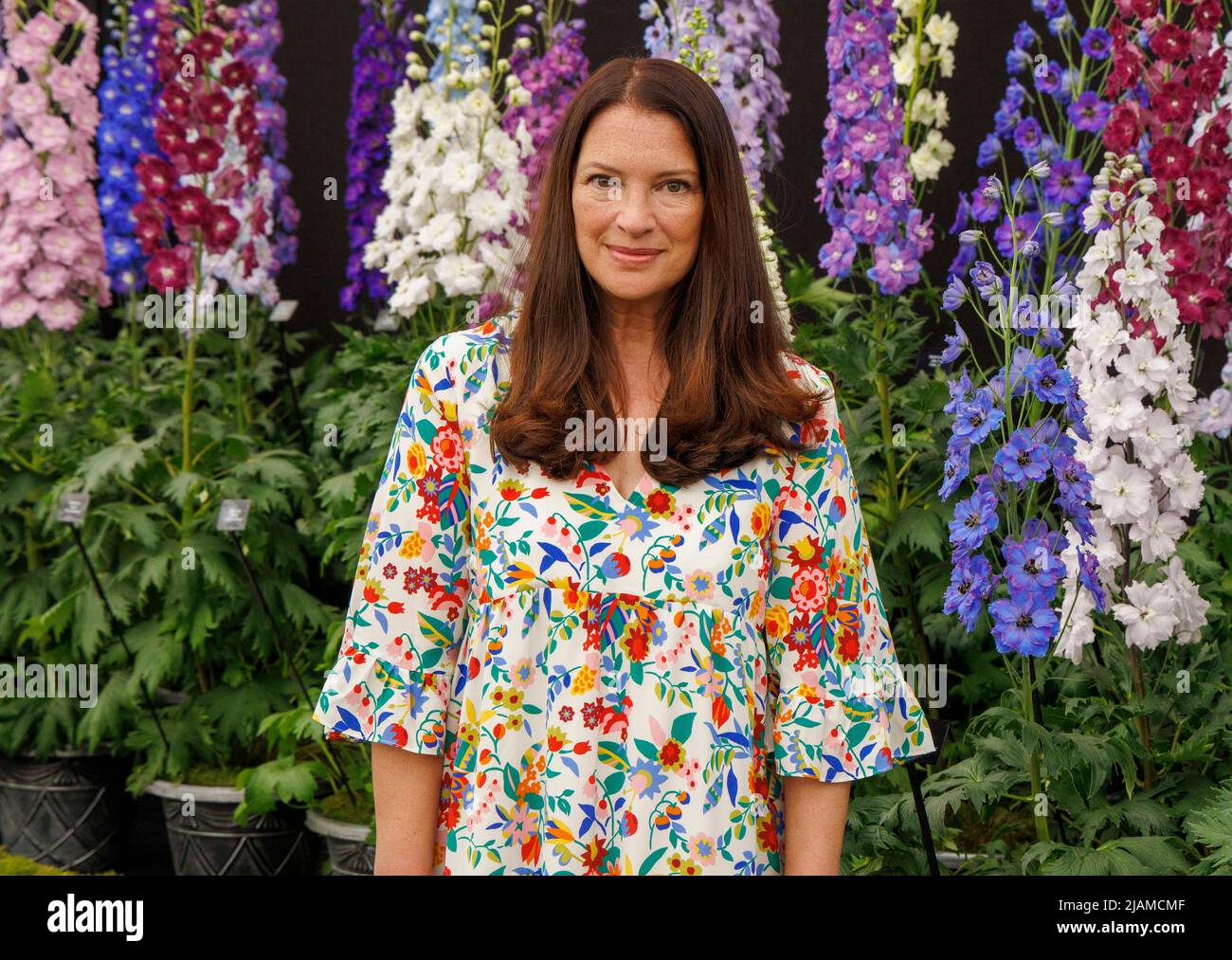 Gardener, presenter and actress, Rachel De Thame, at the RHS Chelsea Flower Show Stock Photo