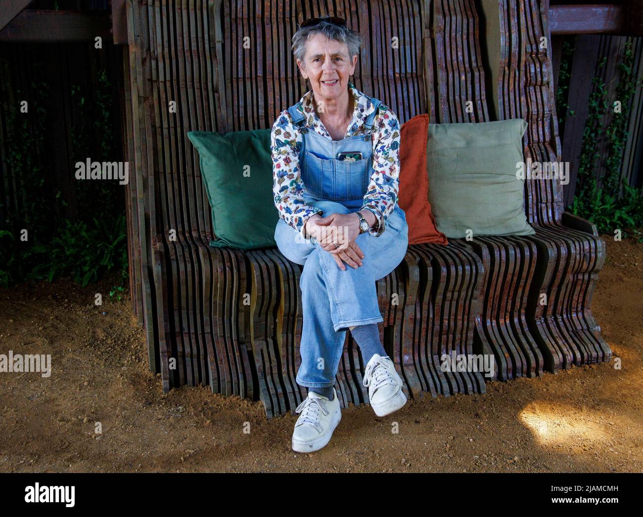 Designer, Sarah Eberle, winner of the Best construction award for her Medite Smartly 'Building the future garden', built by Landform Consultants. Stock Photo