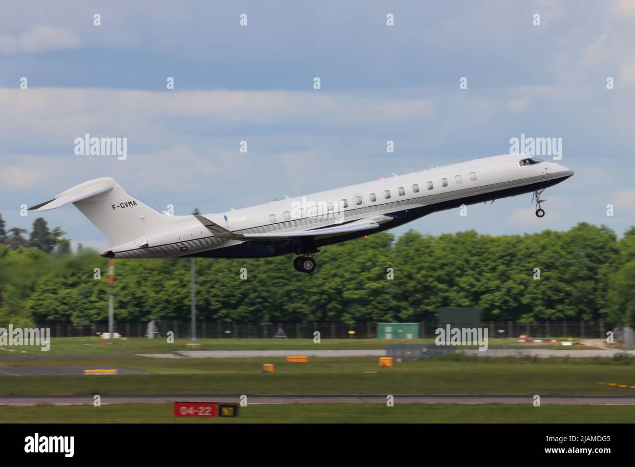F-GVMA Bombardier Global 7500, Stansted Airport, Stansted, Essex, UK Stock Photo