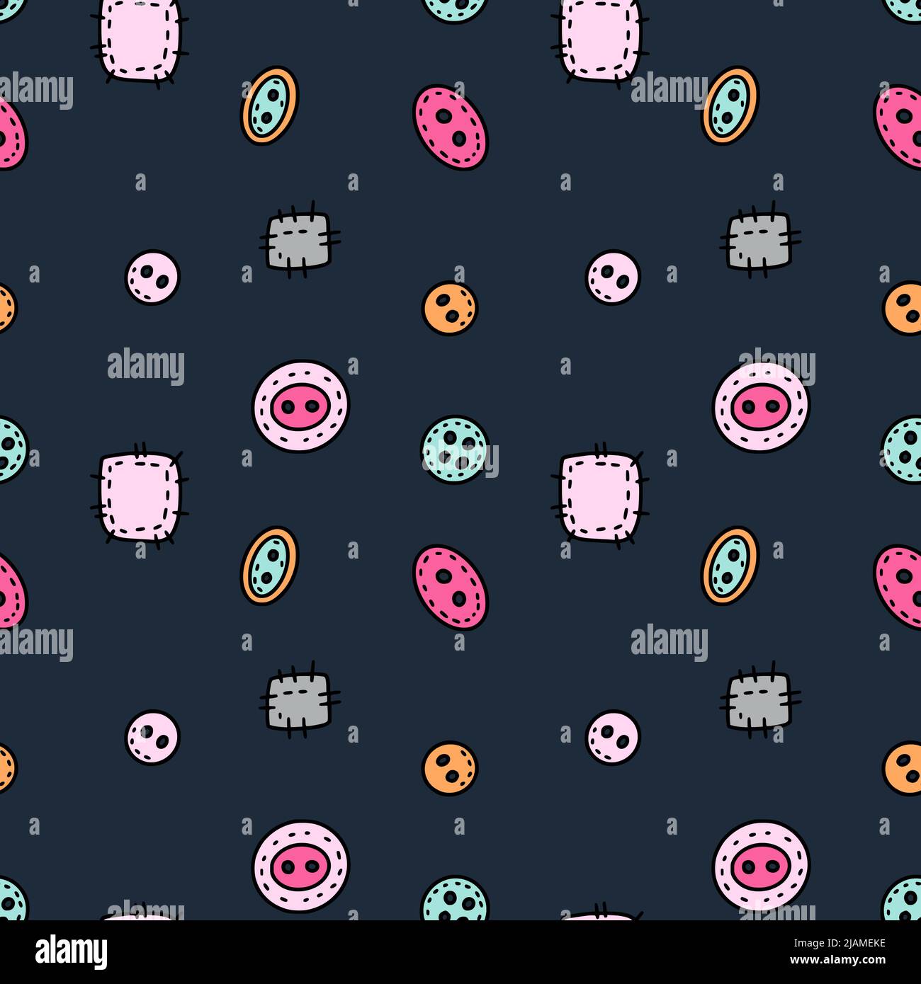 Sewing button seamless pattern. Colorful cute illustration Stock Vector Image & Art Alamy