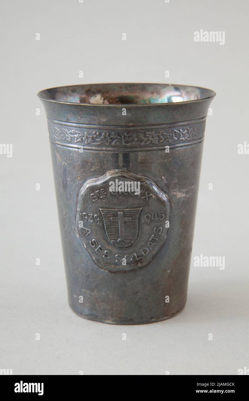 Commemorative cup of shooting competitions for soldiers of the city of St. Croix Huguenin Frères & Co Stock Photo