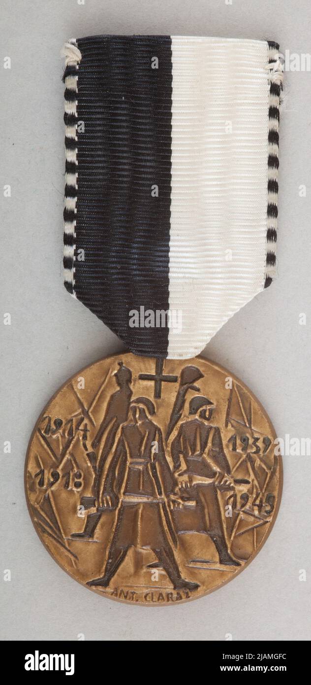 Commemorative medal for soldiers from the Fryburg canton serving in the army during World War I and II Claraz, Antoine (1909 1997) Stock Photo