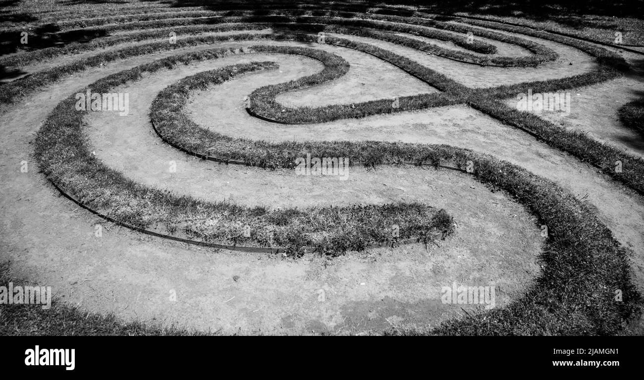 Garden maze in Labyrintharium of Loucen Castle Stock Photo Alamy