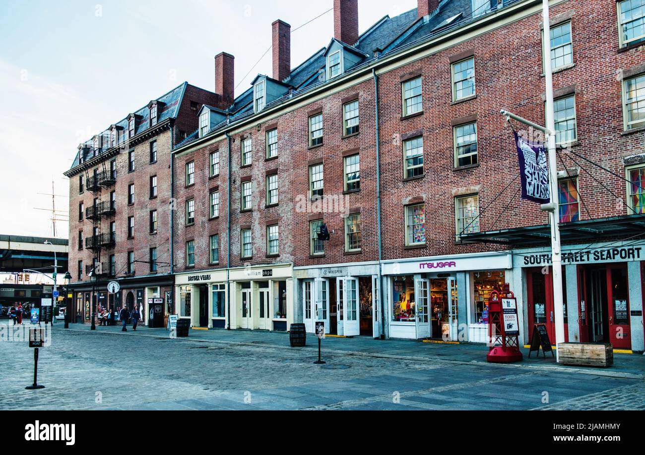 Fulton Street, Financial district, Manhattan, New York City Stock Photo