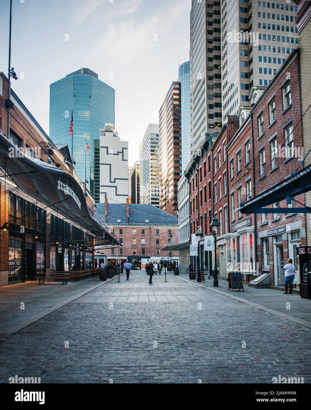 Fulton Street, Financial district, Manhattan, New York City Stock Photo
