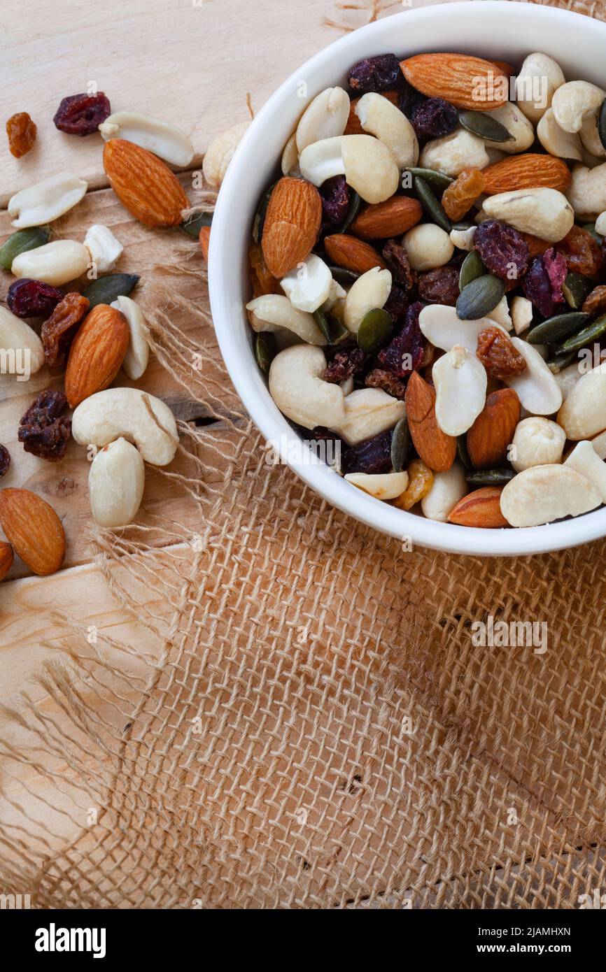 Dried fruit nuts trail mix hi-res stock photography and images - Alamy