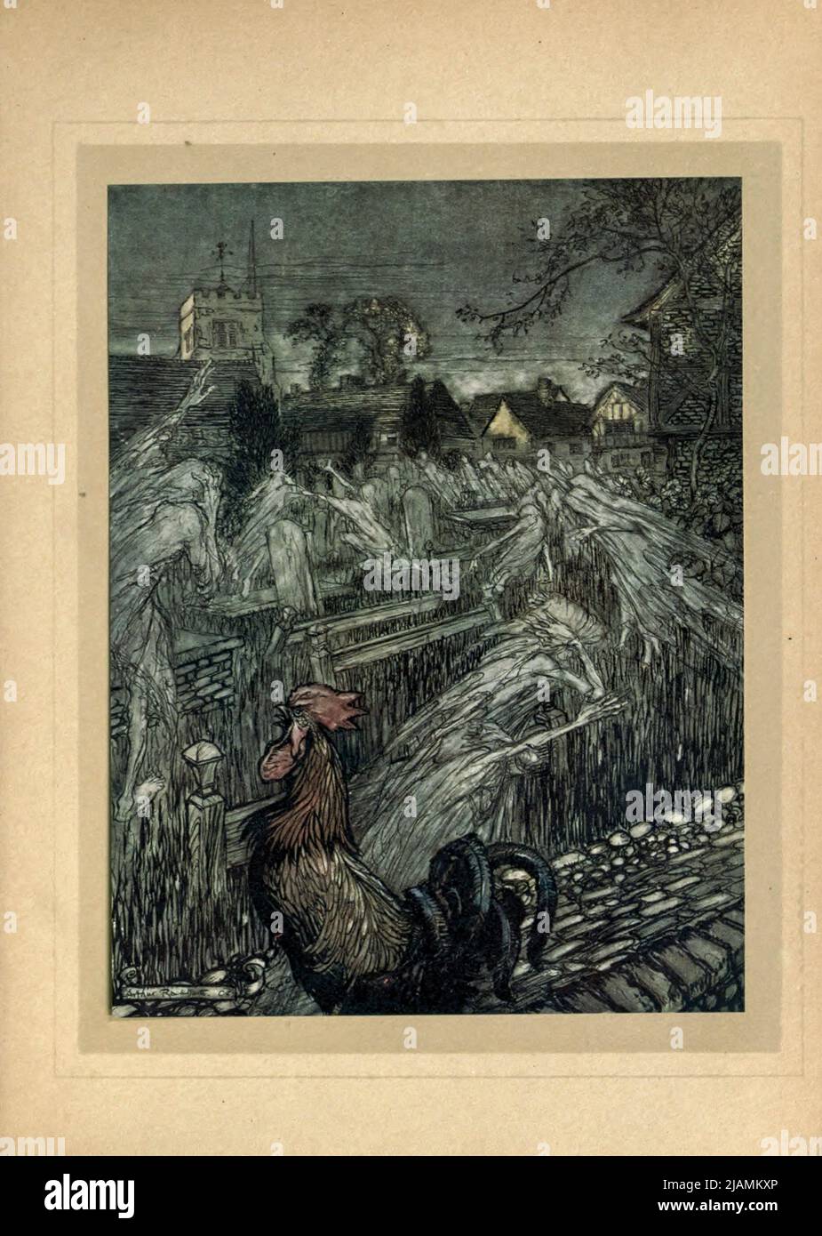 ghosts, wandering here and there, Troop home to churchyards from ' A midsummer night's dream ' by William Shakespeare, 1564-1616; Illustrated by Arthur Rackham, 1867-1939 Publication date 1908 Publisher London, Heinemann; New York, Doubleday, Page & Co Stock Photo