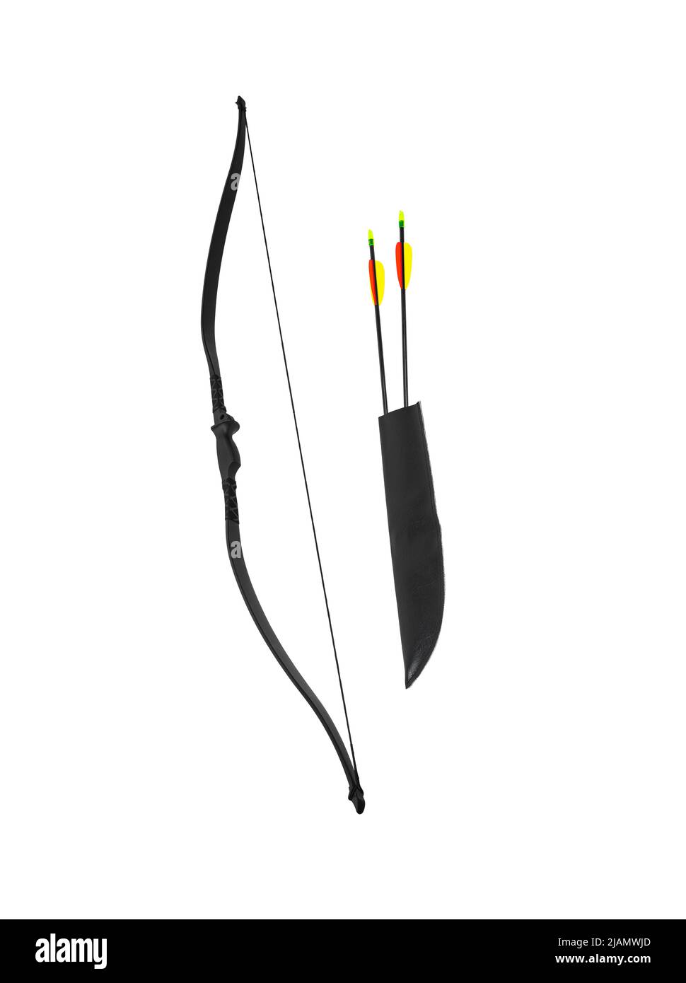 A modern sports bow for leisure and sports. An ancient weapon with a modern twist. Isolate on a white background. Stock Photo