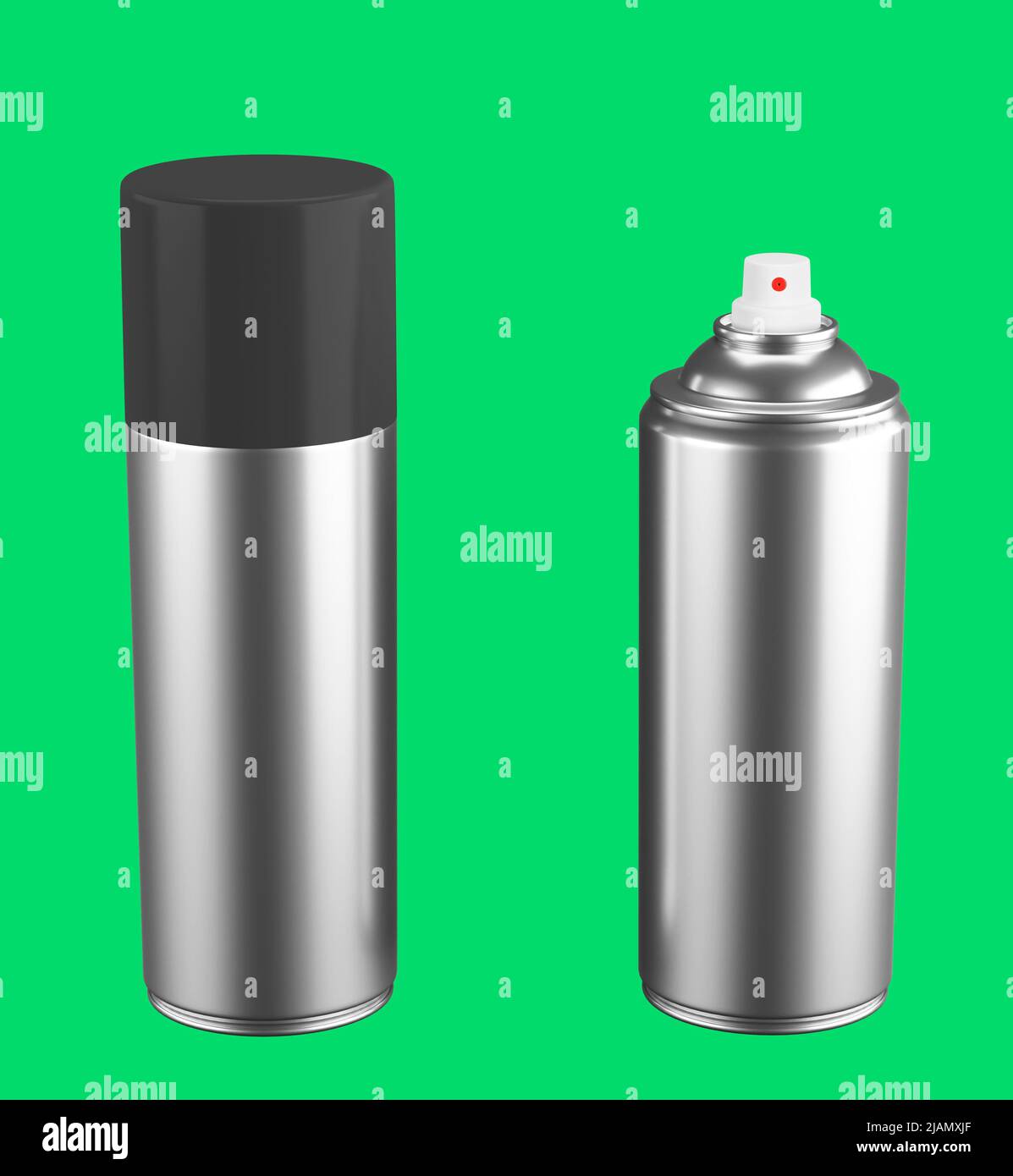 Blank silver spray can isolated on white background, Aerosol Spray Can