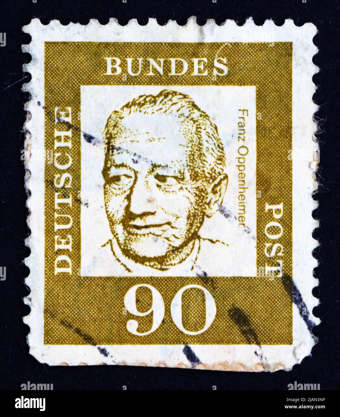 GERMANY - CIRCA 1964: a stamp printed in the Germany shows Prof. Franz Oppenheimer, Sociologist and Economist, circa 1964 Stock Photo