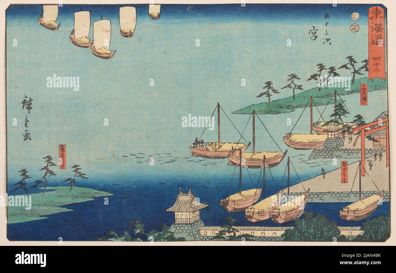Miya, board 42 from the series: Fifty three stages of the Tokaido road ...