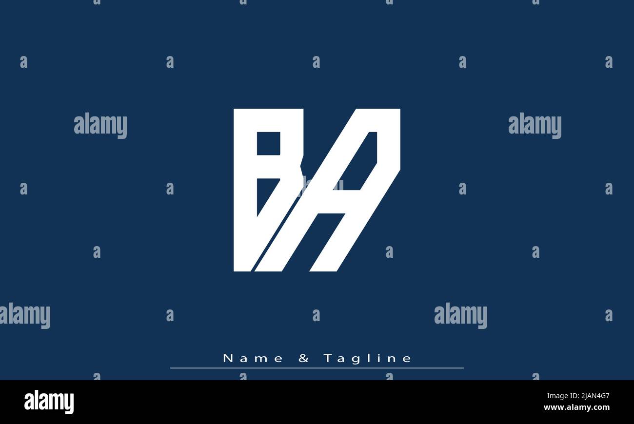 Alphabet letters Initials Monogram logo BA, AB Stock Vector