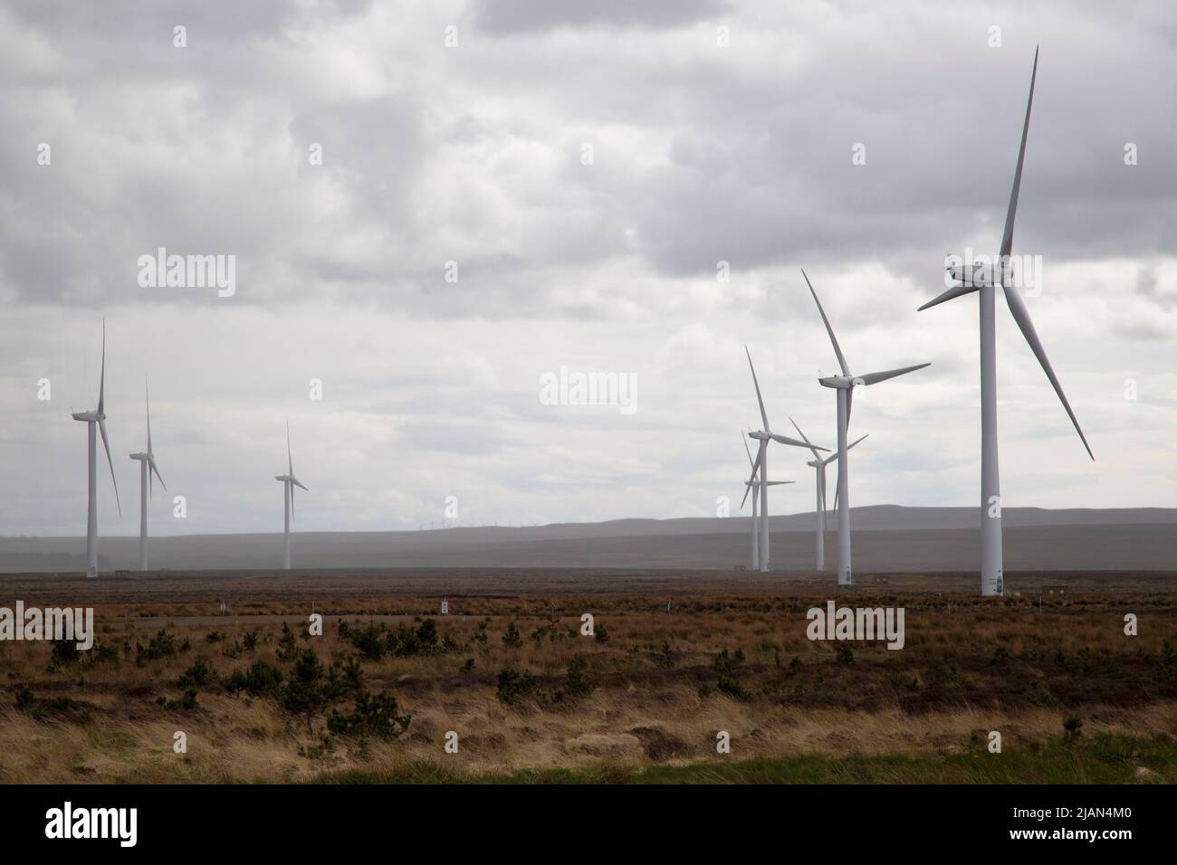 Causeymire Wind Farm, A9, Achkeeper, Scotland Stock Photo