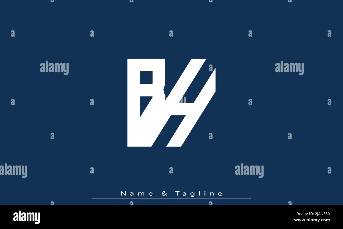 Alphabet letters Initials Monogram logo BH, HB Stock Vector