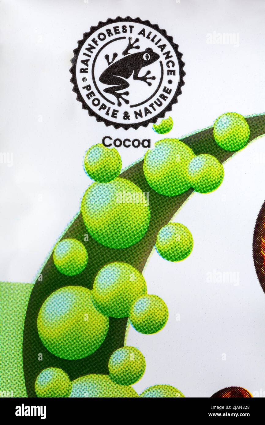 Rainforest alliance certified symbol on hires stock photography and