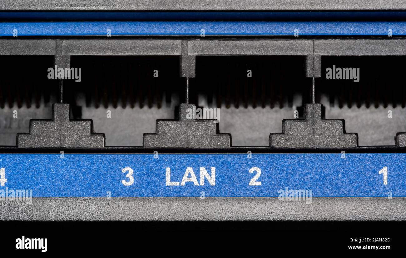 Multiple LAN switch router RJ45 ports connection