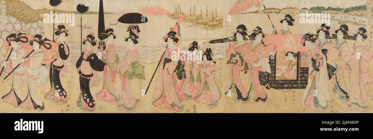 Distinguished Parade of Beautiful Women /Furyu Bijin Gyoretsu Eizan, Kikugawa (1787 1867) Stock Photo