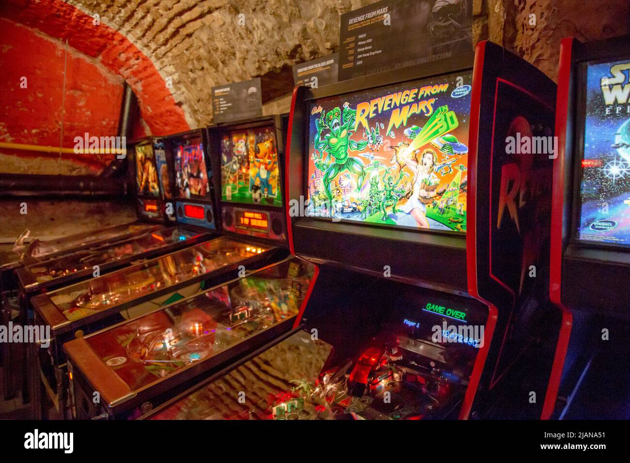 Budapest, Hungary March 25, 2018 Pinball game museum. Pinball