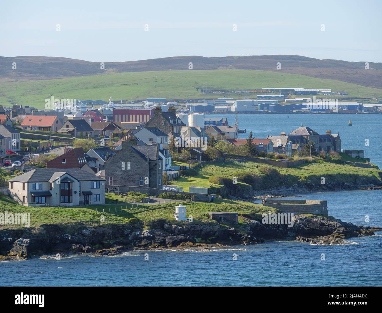 the city of Lerwick and the shetland island Stock Photo