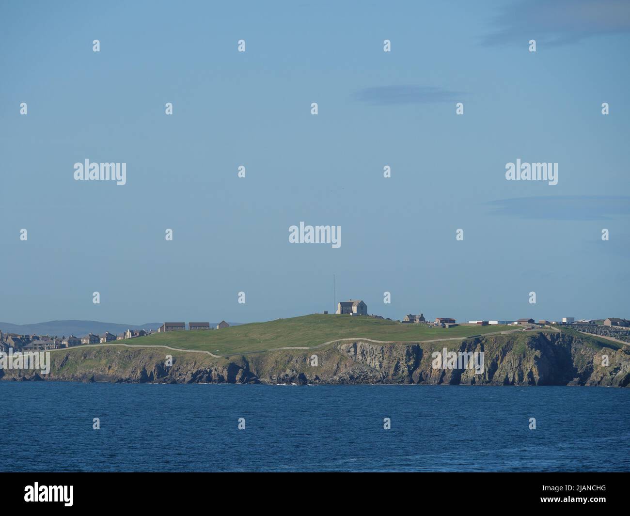 the city of Lerwick and the shetland island Stock Photo