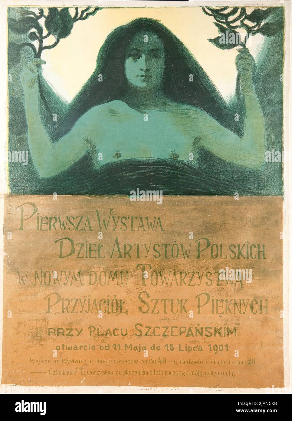 The first exhibition of Polish artists' works in the new home of the Society of Friends of Fine Arts. Fabija Ski, Stanis Aw (1865 1947), lithographic de Stock Photo