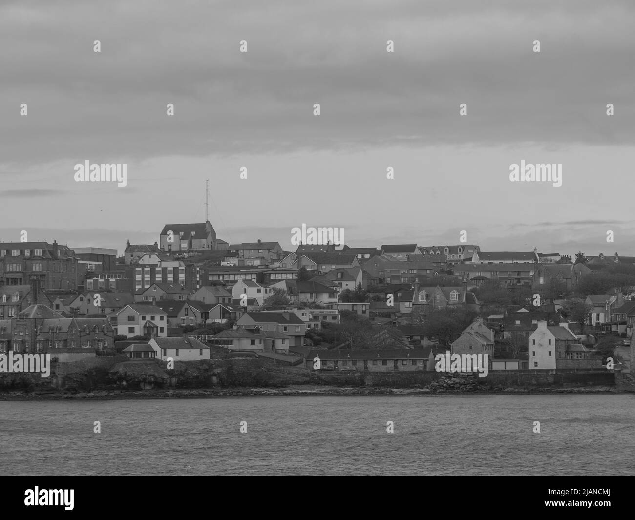 the city of Lerwick and the shetland island Stock Photo