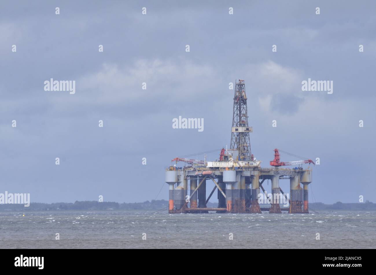 CROMARTY FIRTH, SCOTLAND, UK - North Sea oil and gas platforms in the Cromarty Firth, Scotland, UK Stock Photo
