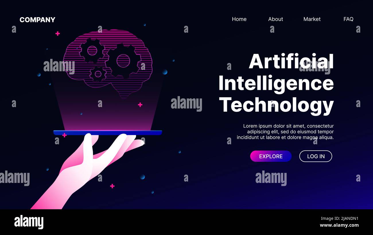 Artificial Intelligence Technology. Gradient Landing Page Template ...