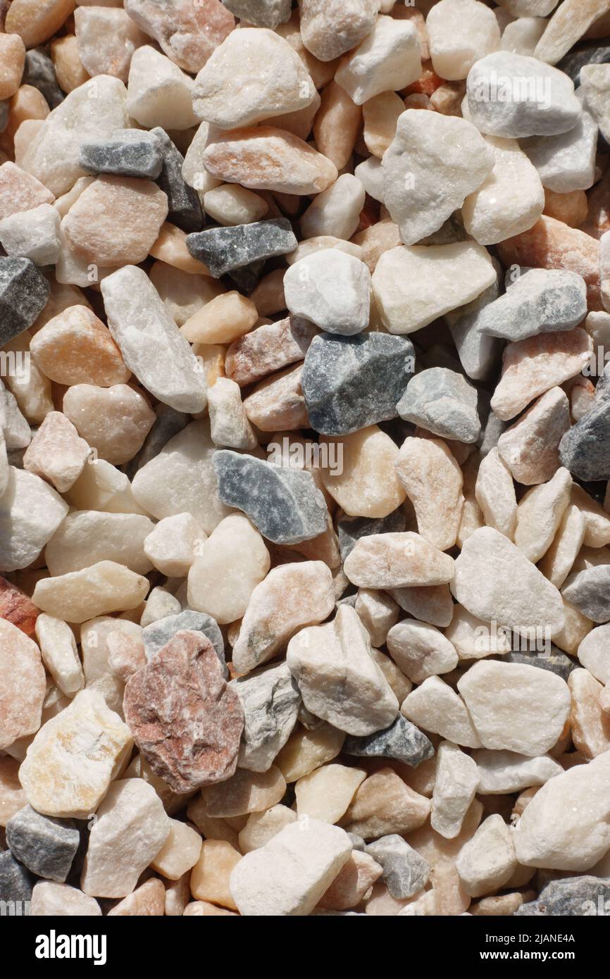 Decorative coloured stone, gravel used in landscape gardening Stock Photo Alamy
