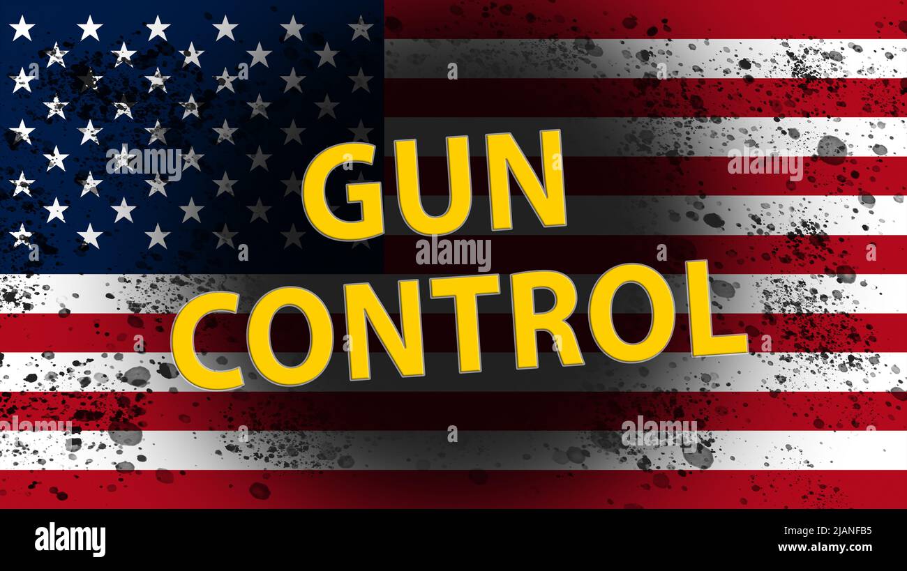 Gun Control with the United States Flag Stock Photo