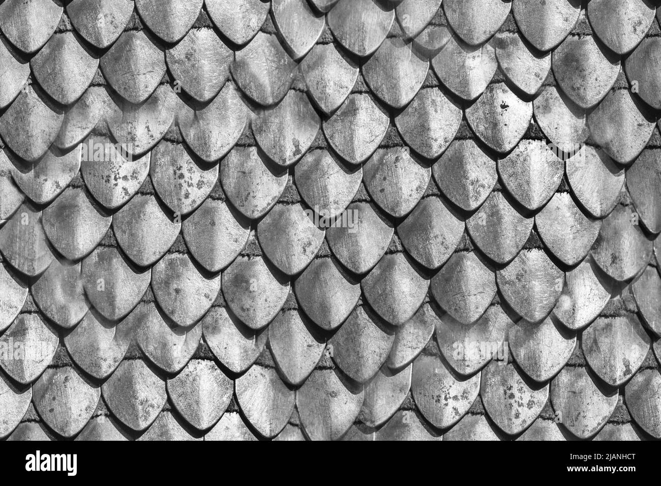 Stell armour seamless element made of the steel plates. Knight protection suite Stock Photo
